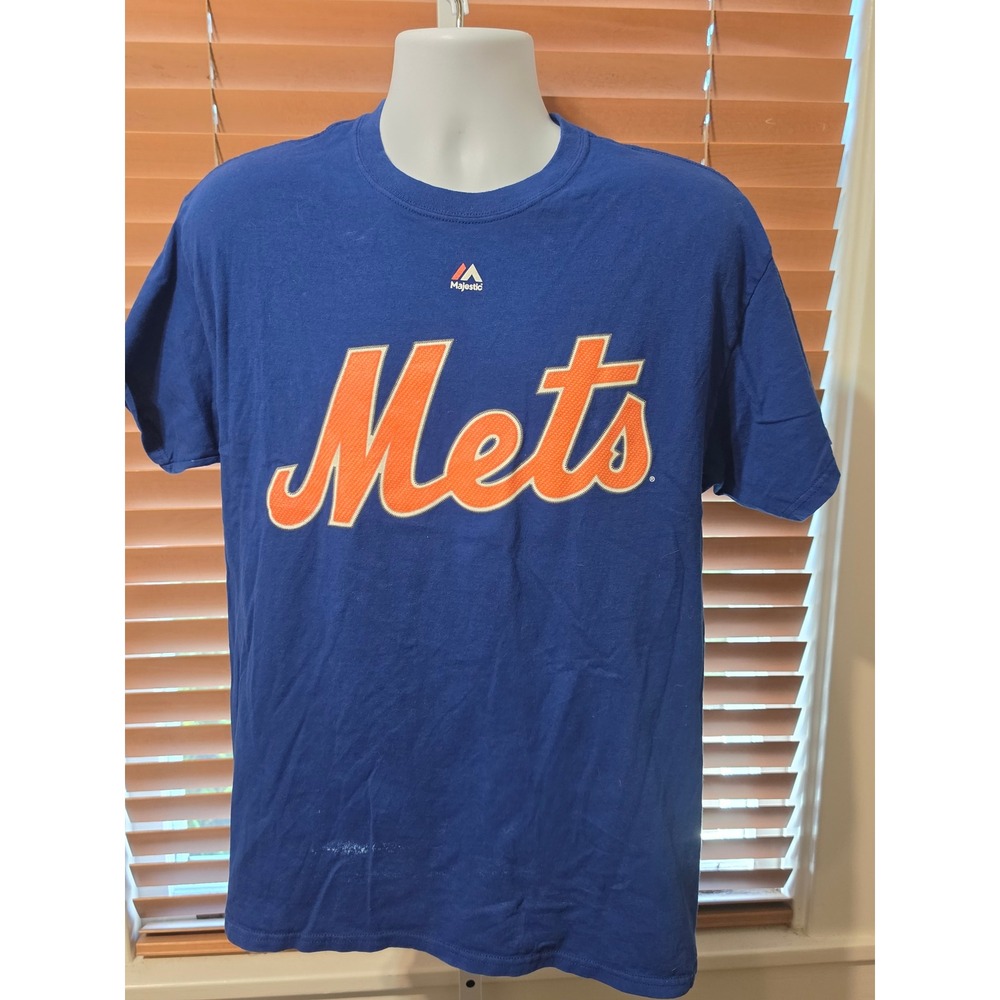 Majestic New York Mets Jacob deGrom 48 T-Shirt Mens Blue MLB Baseball Tee